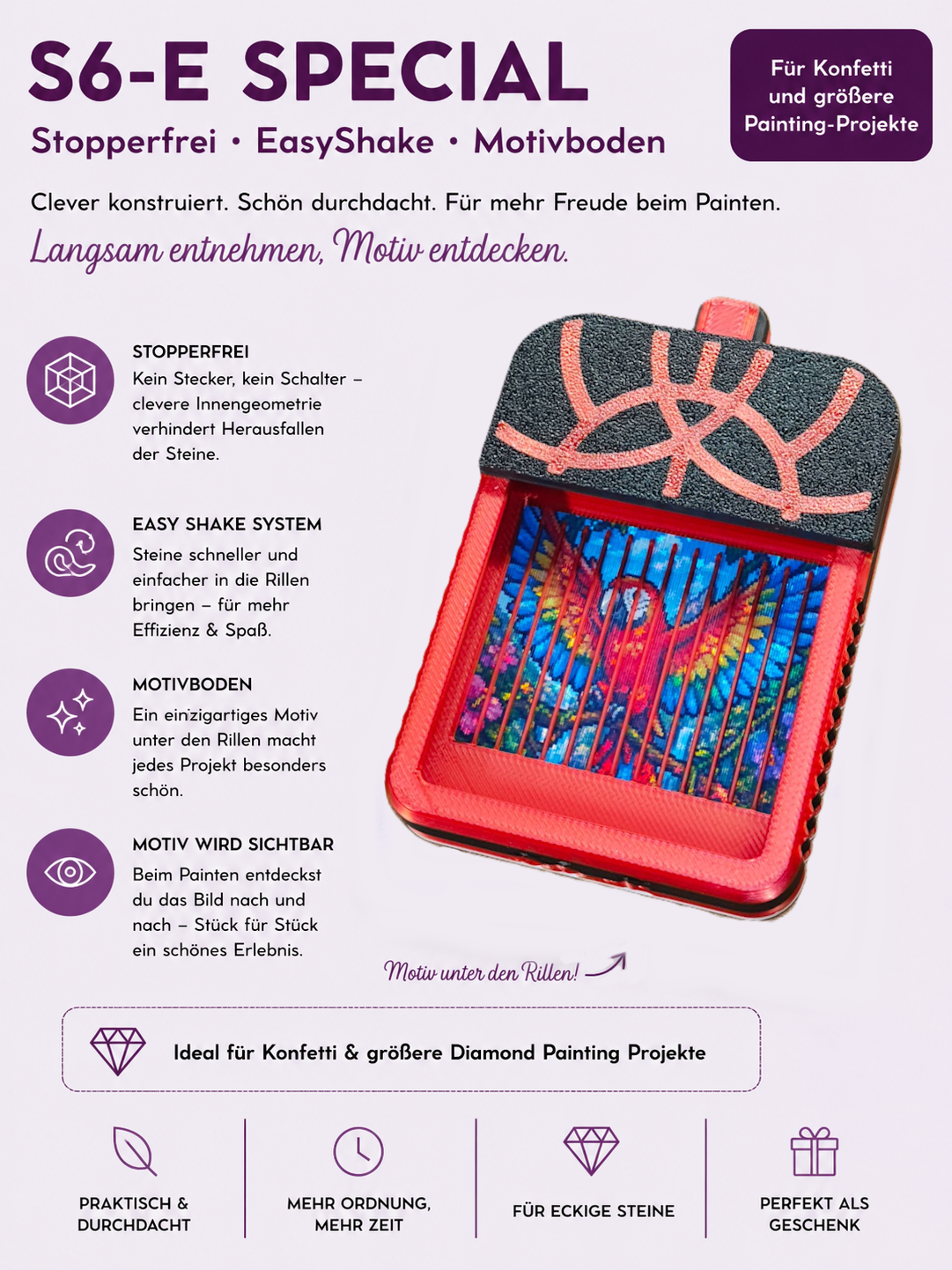 Diamond Painting Schiffchen S6-E-NANO Special – Papagei | New Plastics