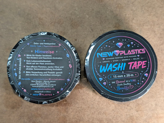 Washi Tape Vorder- und Rückseite mit Hinweisen und Herstellerangaben