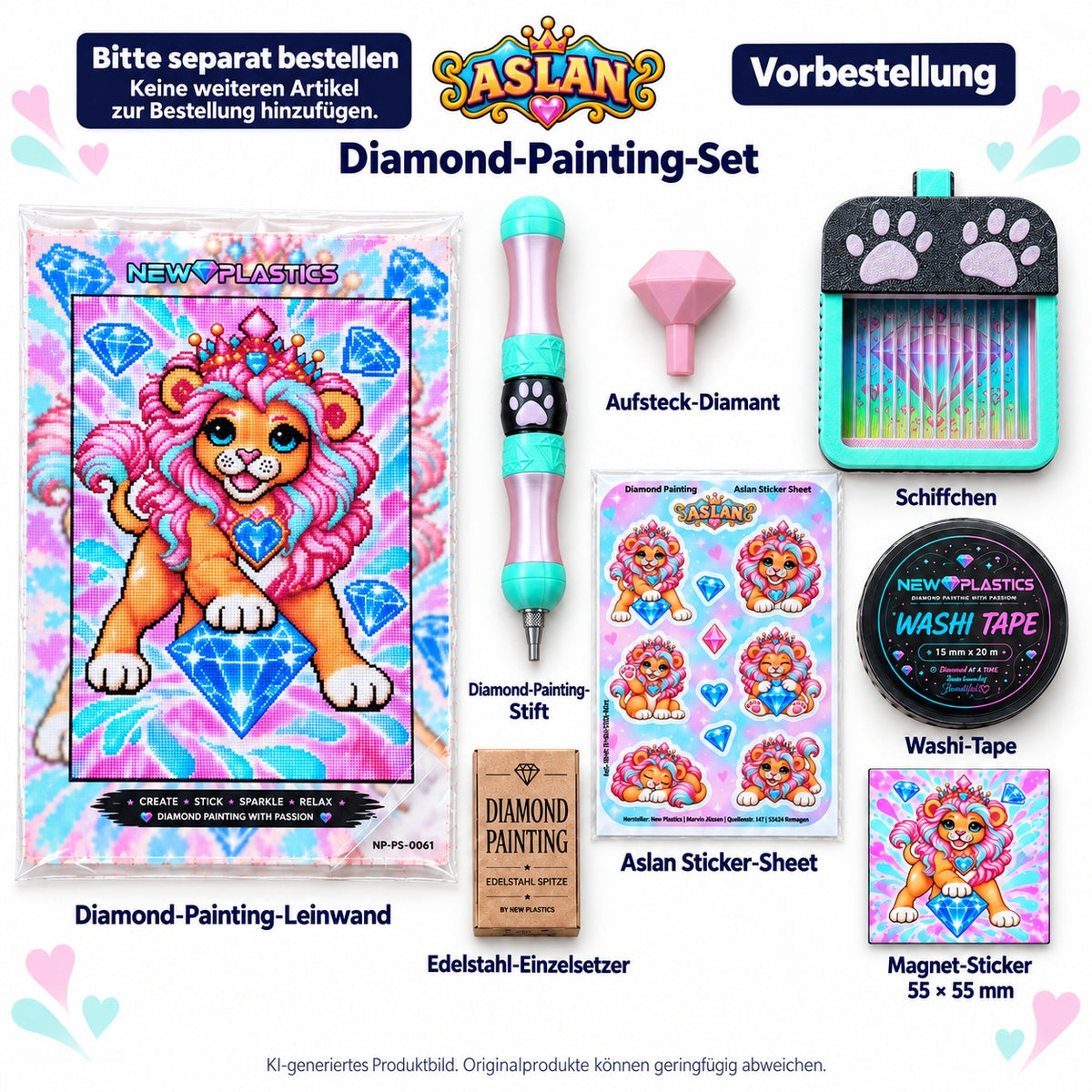 Vorbestellung: Diamond Painting Set Aslan – Snowis Beschützer