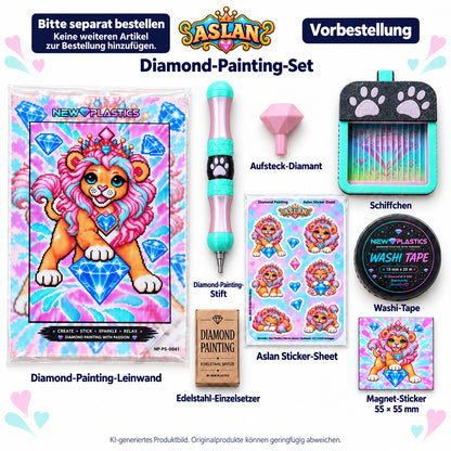 Vorbestellung: Diamond Painting Set Aslan – Snowis Beschützer