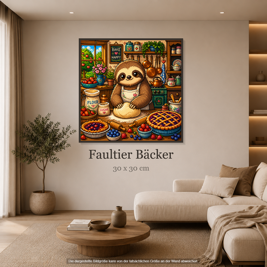 Faultier Bäcker ca.30x30cm | New Plastics