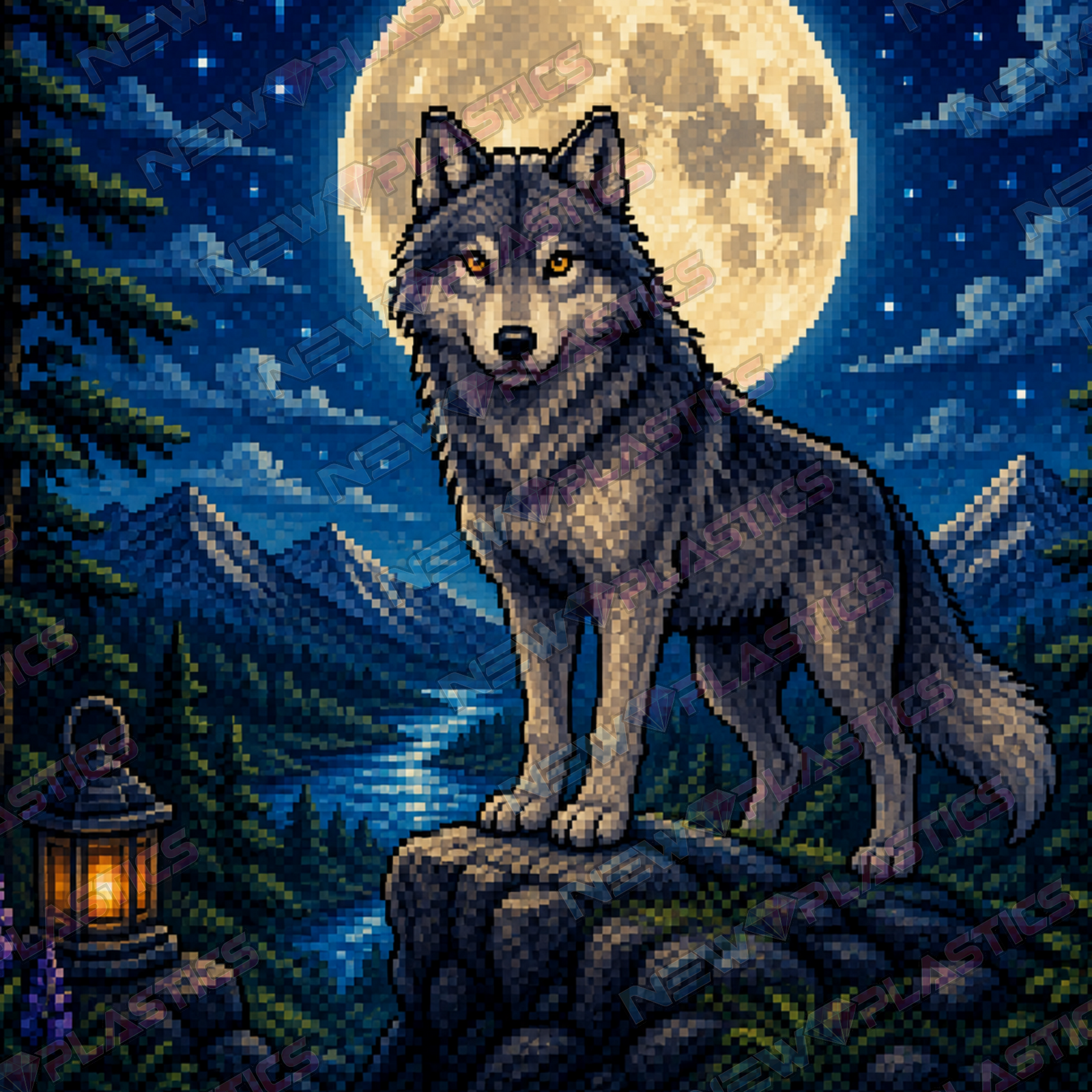 Midnight Wolf ca.30x30cm | New Plastics