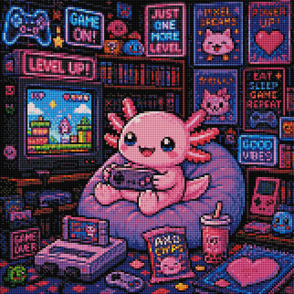 Level Up, Axolotl! ca.40x40cm | New Plastics