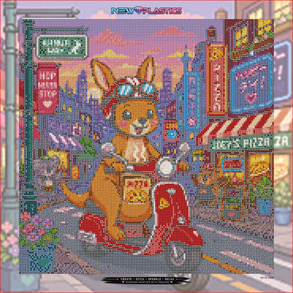Pizza im Känguru-Tempo ca.40x40cm | New Plastics