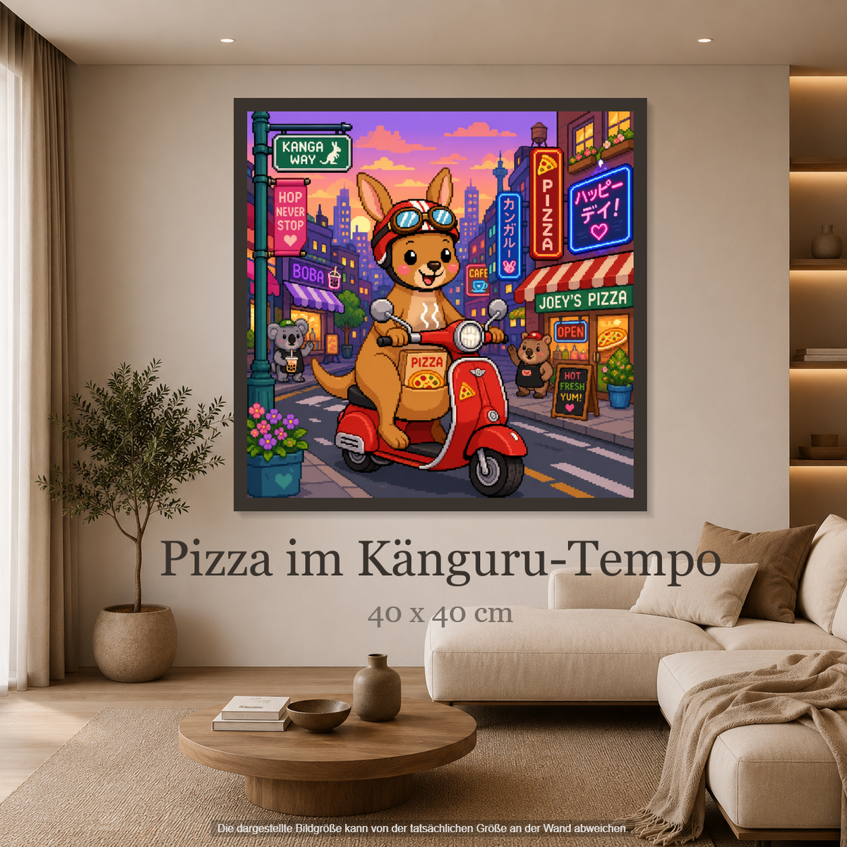 Pizza im Känguru-Tempo ca.40x40cm | New Plastics