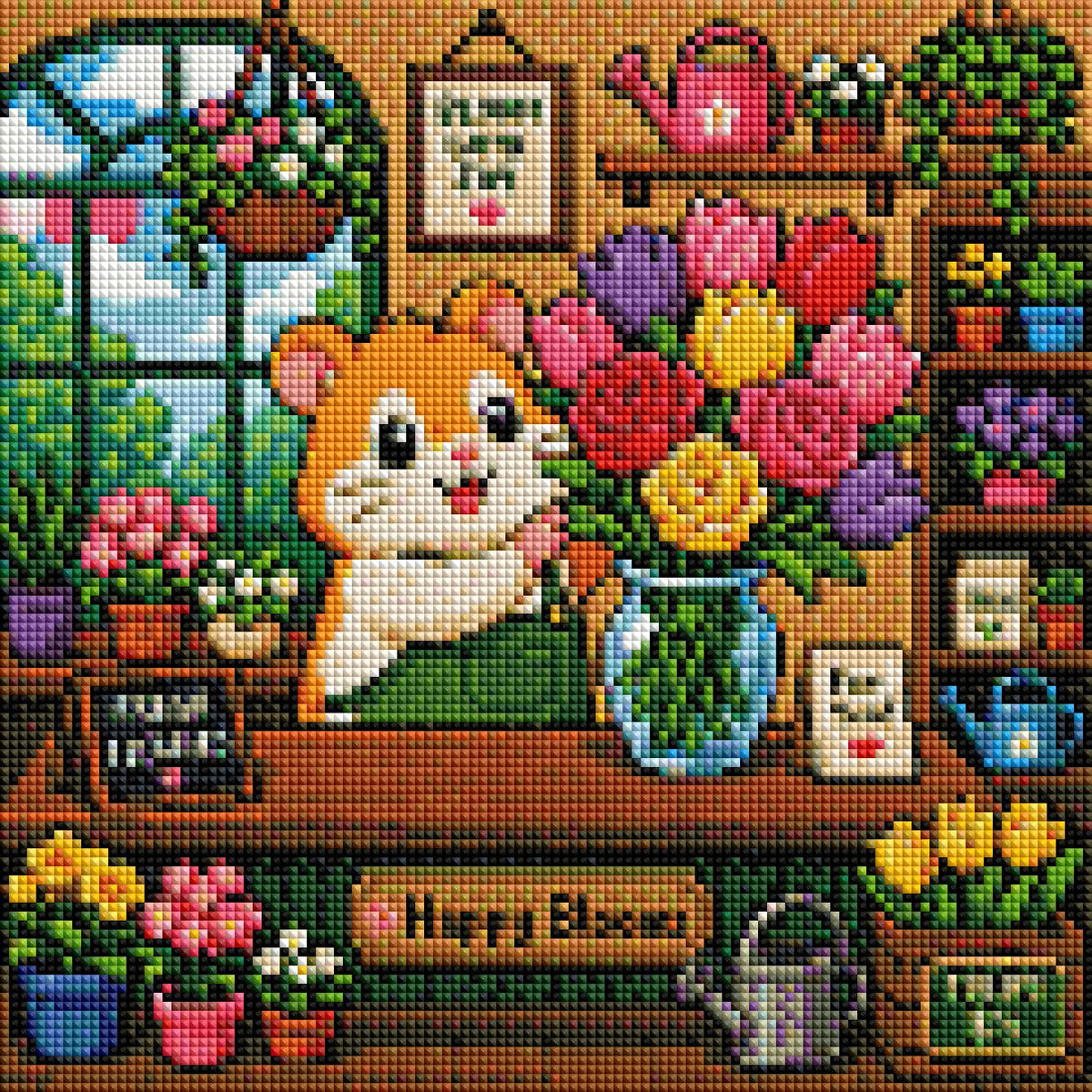 Hamsters Blütenzauber ca.30x30cm | New Plastics