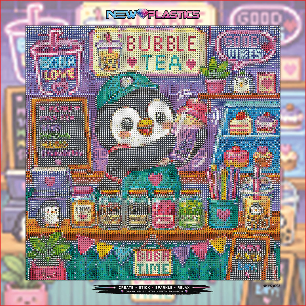 Boba-Time mit Pinguin ca.30x30cm | New Plastics