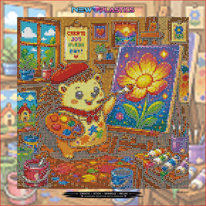 Der stachelige Künstler ca.30x30cm | New Plastics