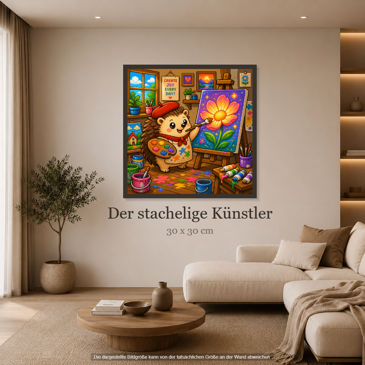 Der stachelige Künstler ca.30x30cm | New Plastics