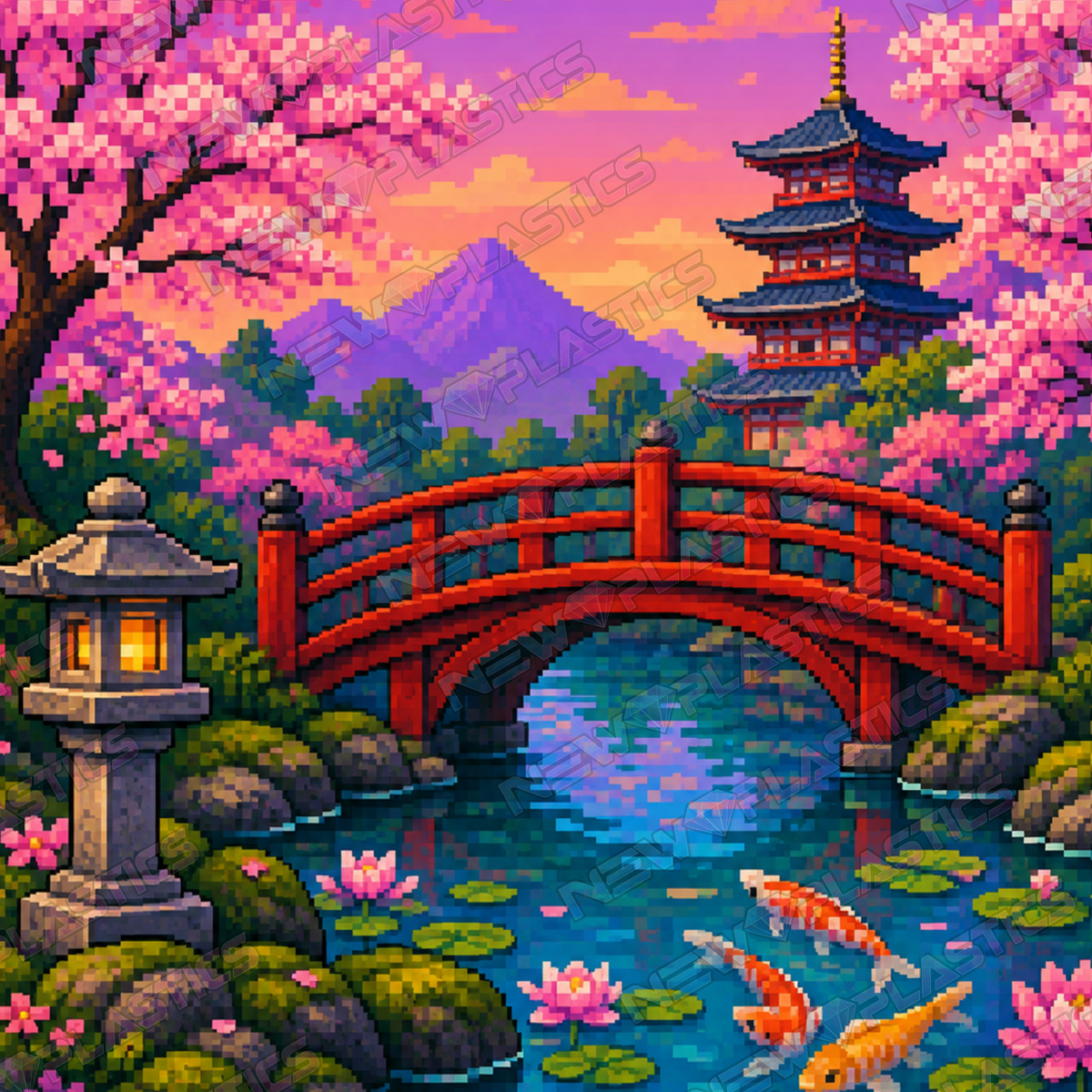 Brücke der Kirschblüten ca.30x30cm | New Plastics