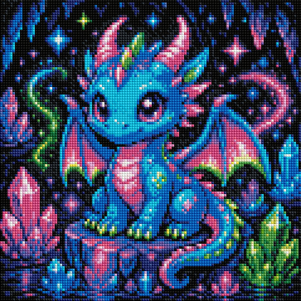 Der kleine Neon-Drache ca.30x30cm | New Plastics