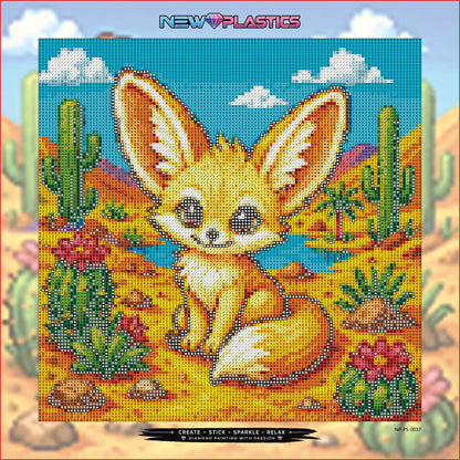 Fennek im Kaktusland ca.30x30cm | New Plastics