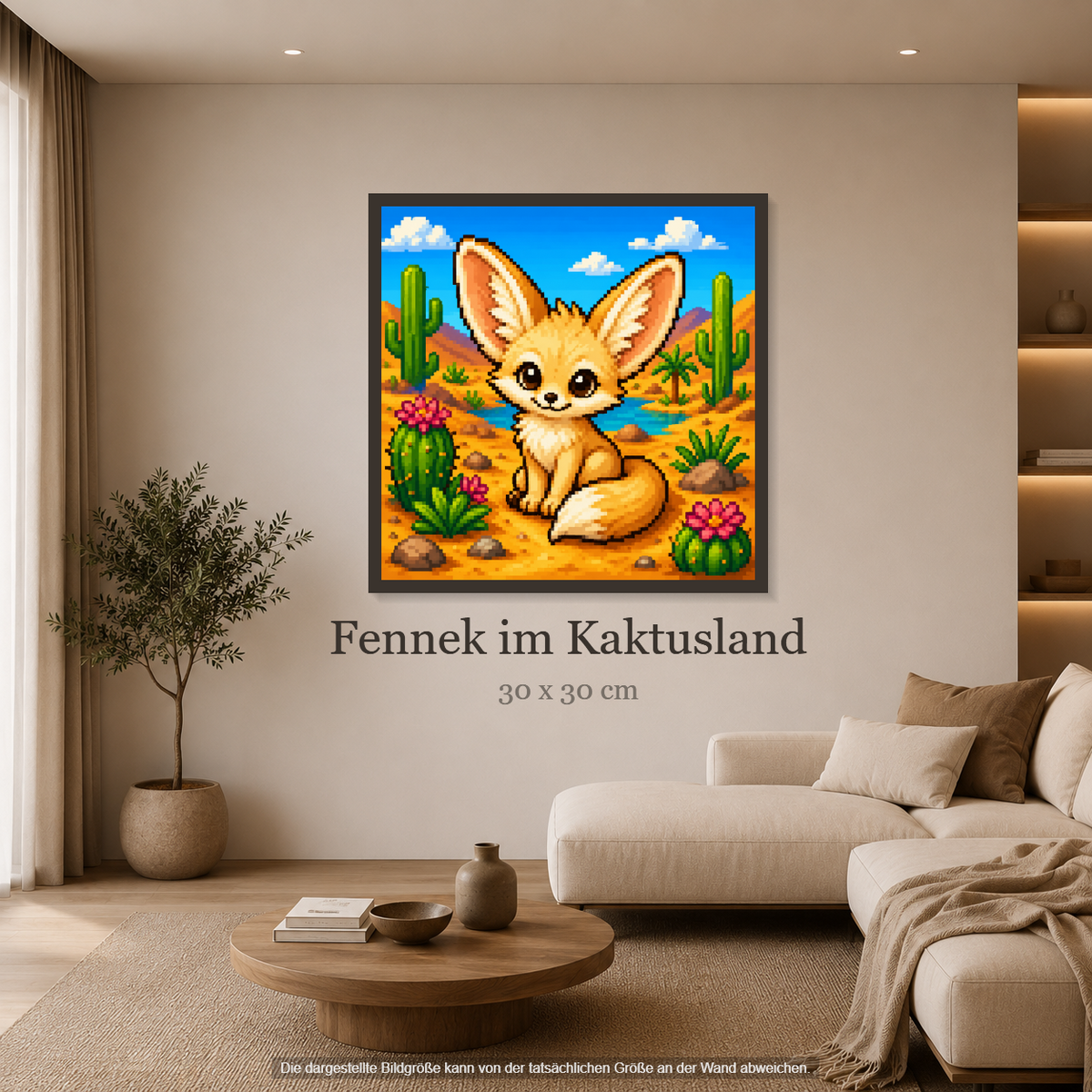 Fennek im Kaktusland ca.30x30cm | New Plastics