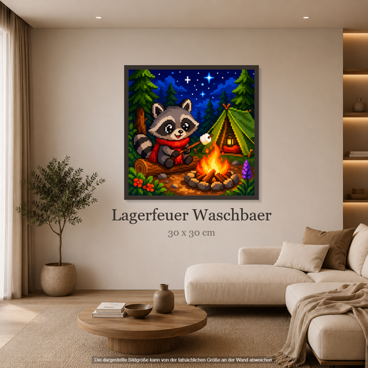 Lagerfeuer Waschbär ca.30x30cm | New Plastics