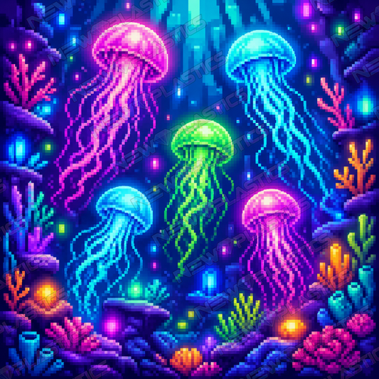 Neon Quallen ca.30x30cm | New Plastics
