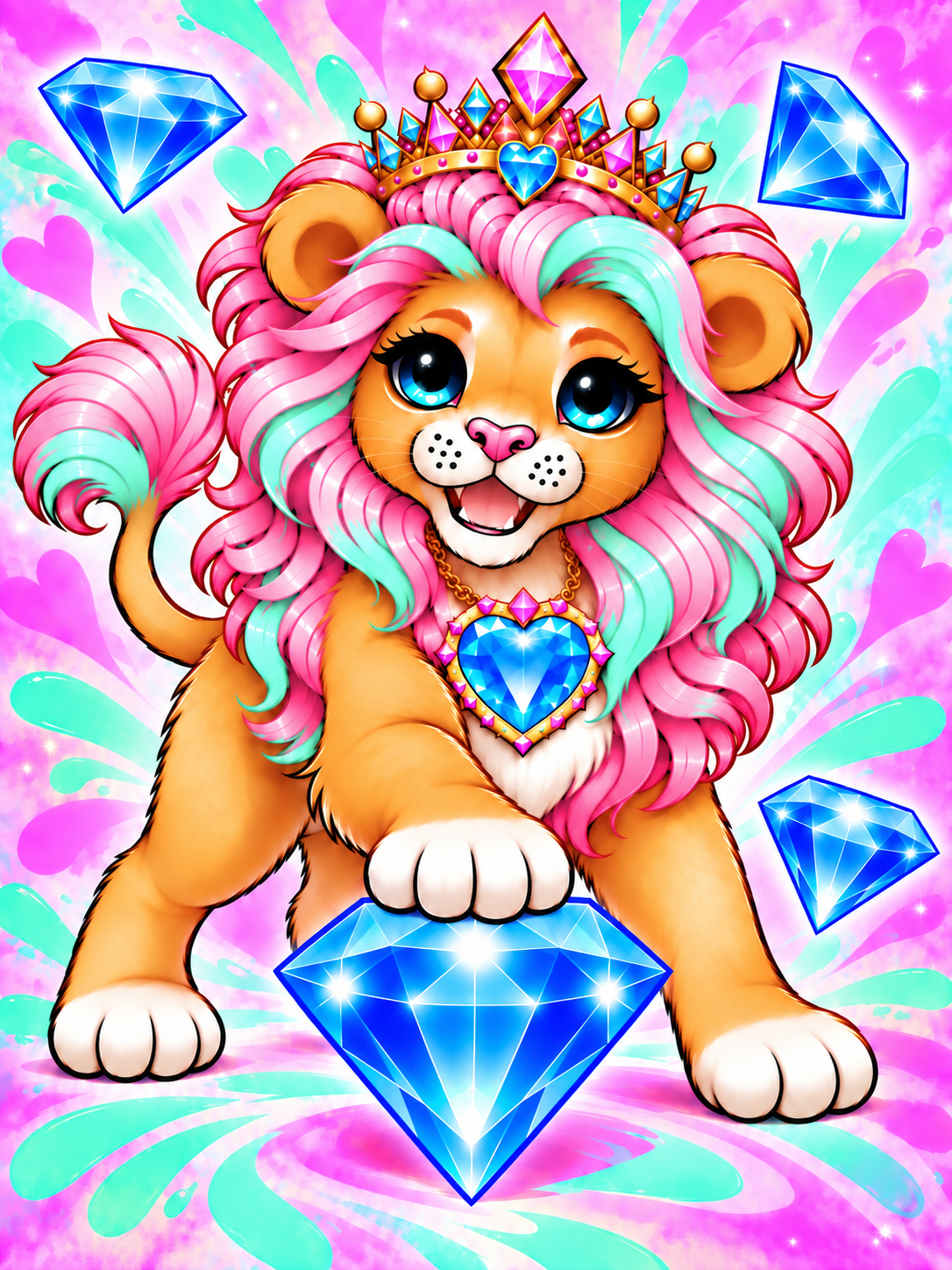 Vorbestellung: Diamond Painting Set Aslan – Snowis Beschützer